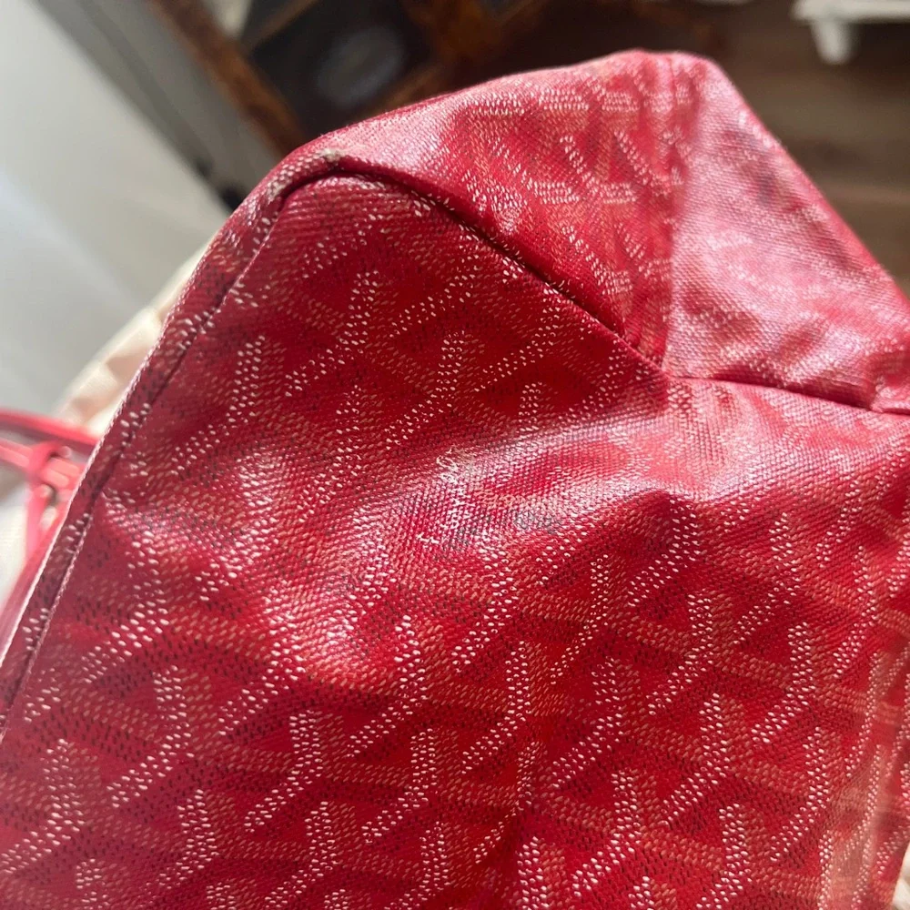 Goyard Large Tote Red Designer Tote Bag - Picture 8 of 16